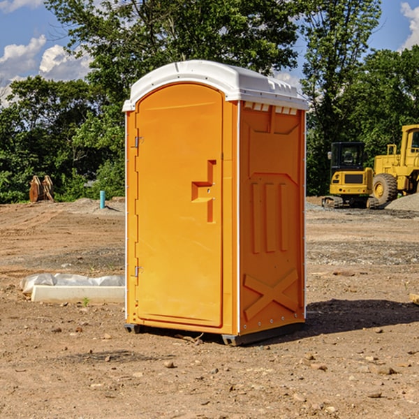 how often are the porta potties cleaned and serviced during a rental period in Stoy